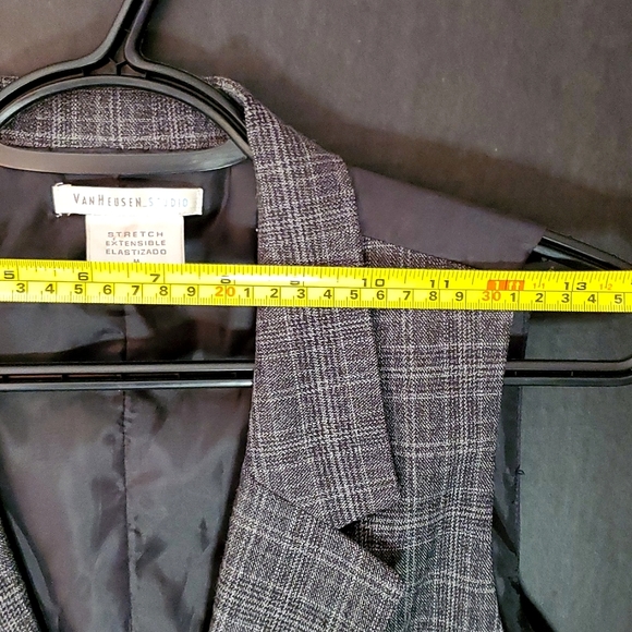 Van Heusen Studio Stretch Brown Plaid Ladies Vest - Medium - Picture 11 of 14